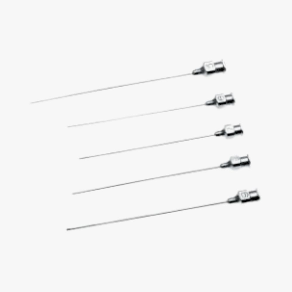 Lacrimal Cannula 21G stainless steel with all-metal Luer hub and polished, non-traumatic tip