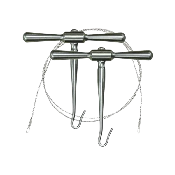 Gigli Handle pair providing control for Gigli wire saw during bone cutting